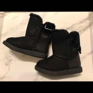 Sparkly Black Fuzzy Boots